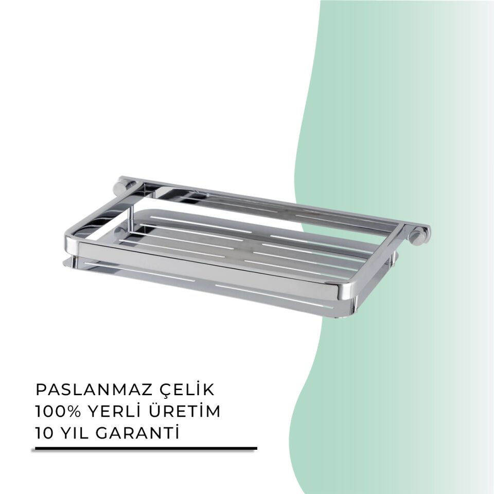 BANYOLİA - Çelik Banyo Mercan Saç Şampuanlık Krom 15x22cm (MS10-023)
