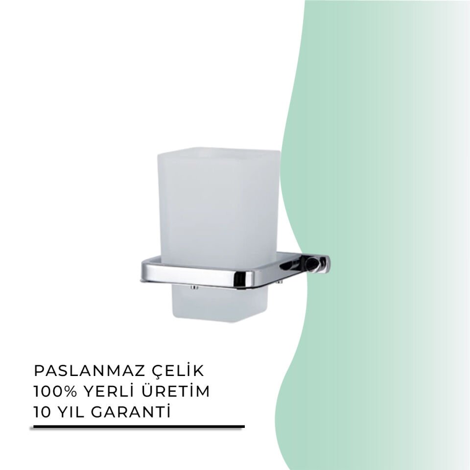 BANYOLİA - Çelik Banyo Mercan Montajlı Diş Fırçalık (MS10-069)