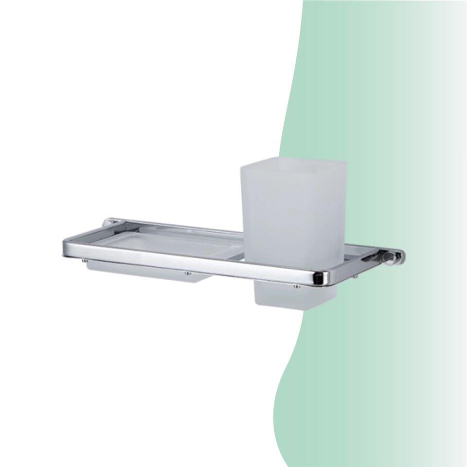 BANYOLİA - Çelik Banyo Mercan Montajlı Sabunluk-Diş Fırçalık (MS10-070)