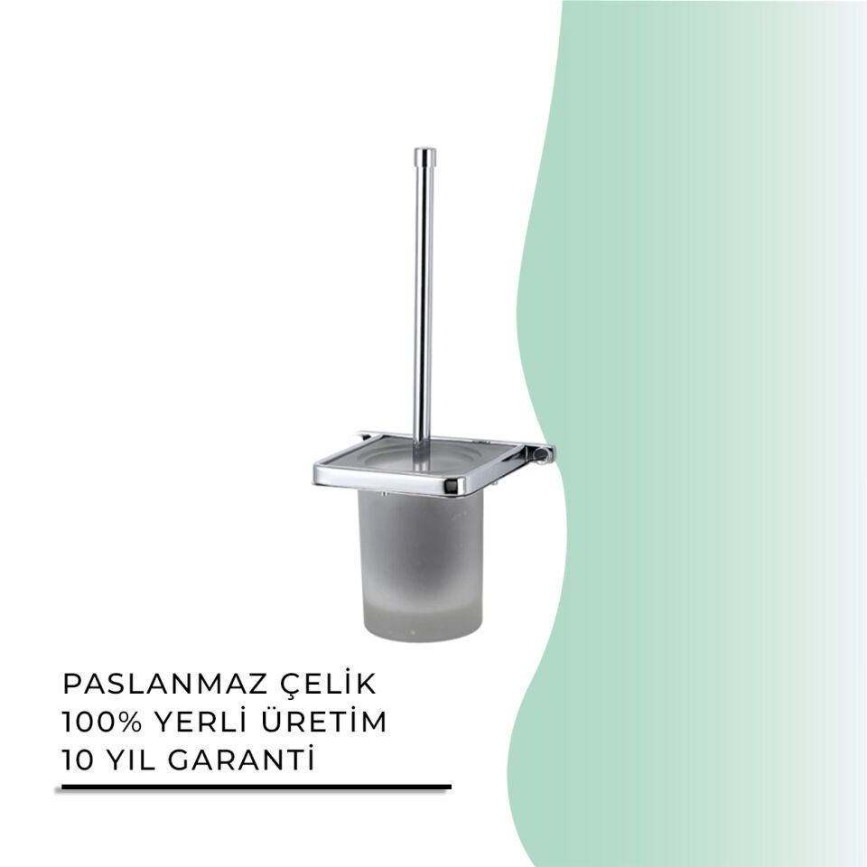 BANYOLİA - Çelik Banyo Mercan Montajlı Klozet Fırçası (MS10-071)