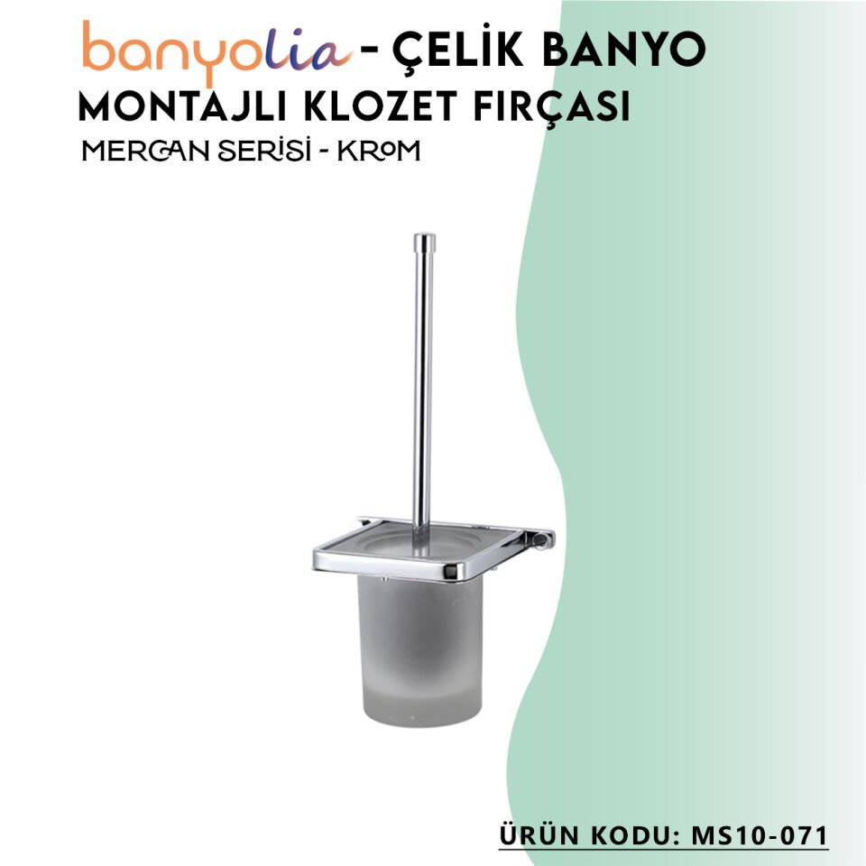 BANYOLİA - Çelik Banyo Mercan Montajlı Klozet Fırçası (MS10-071)