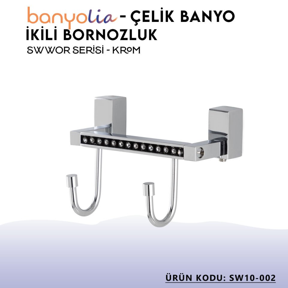 BANYOLİA - Çelik Banyo Swwor İkili Bornozluk (SW10-002)