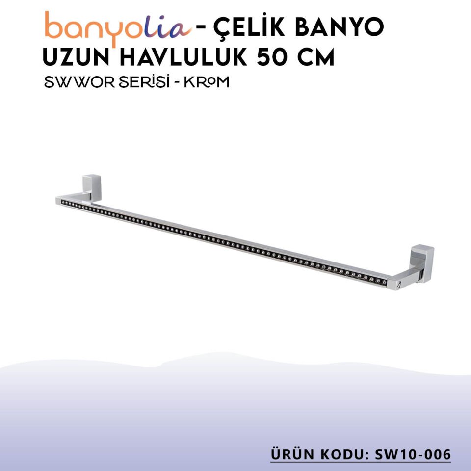 BANYOLİA - Çelik Banyo Swwor Uzun Havluluk 50cm (SW10-006)