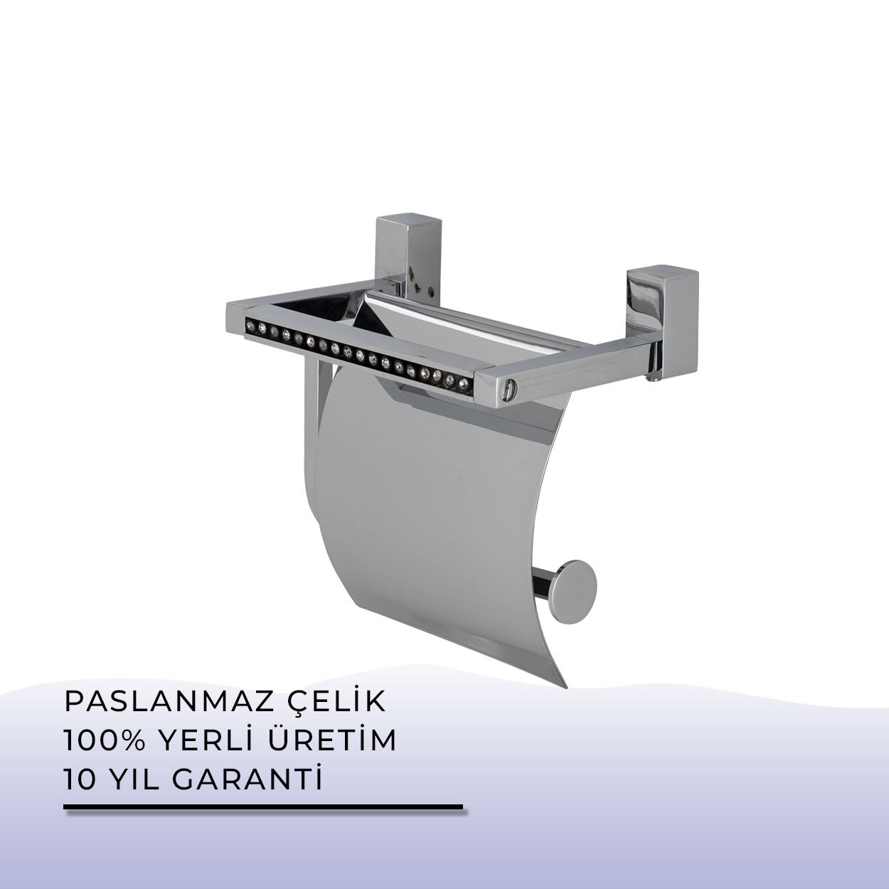 BANYOLİA - Çelik Banyo Swwor Geniş Kapaklı Tuvalet Kağıtlığı (SW10-007)