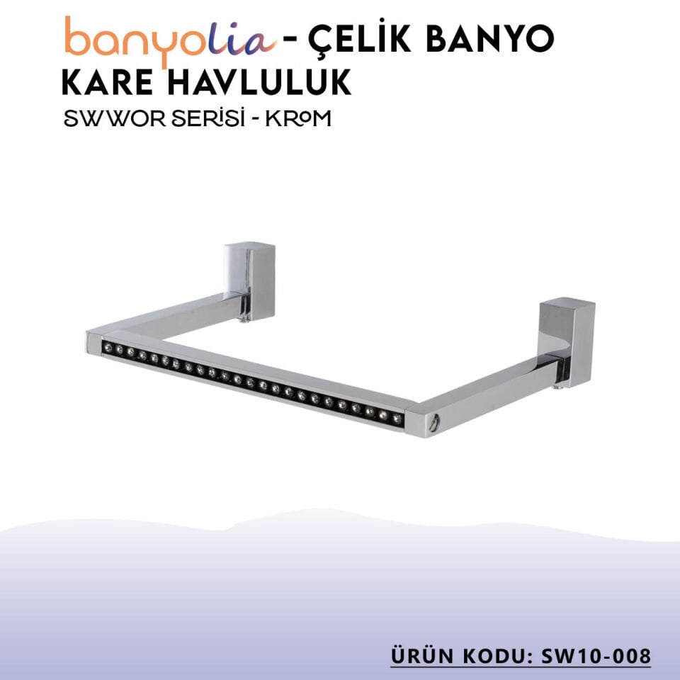 BANYOLİA - Çelik Banyo Swwor Kare Havluluk (SW10-008)